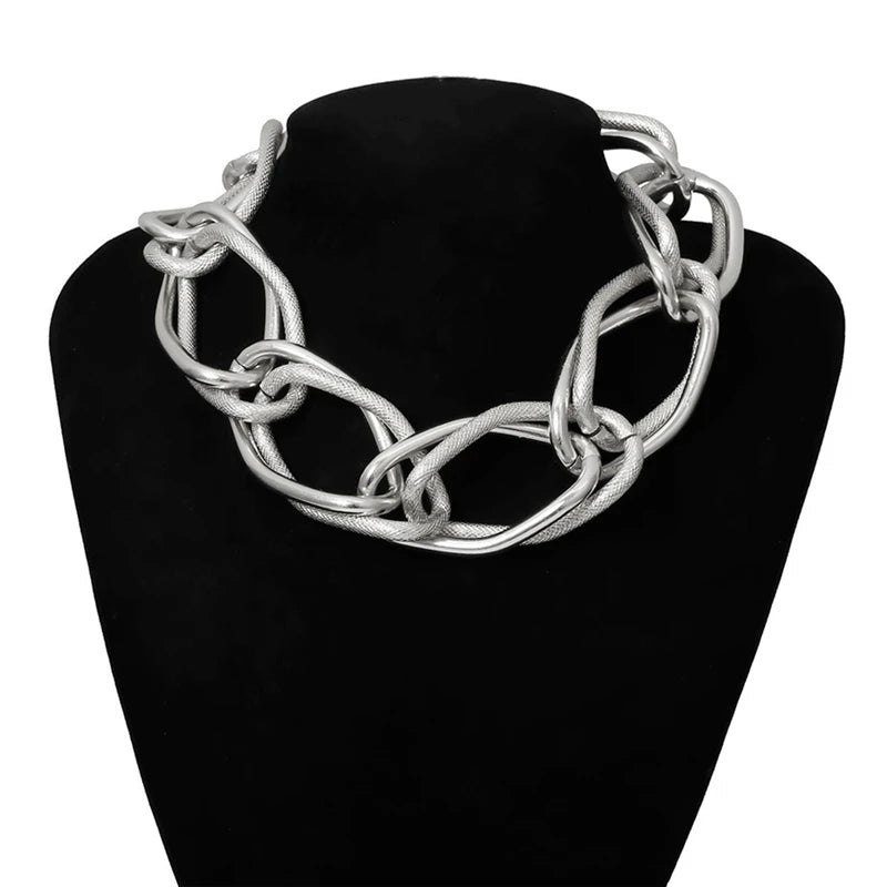 Women Hip Hop Gold Jewelry Exaggerated Choker Necklace