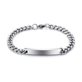 Personalized Polished Stainless Steel Bracelets Engrave Name Thick Chain Bracelets for Men