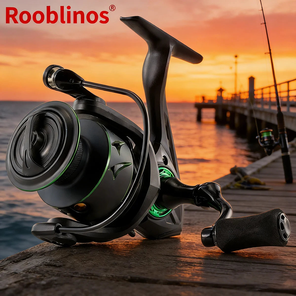 [Germany Stock] Rooblinos RF Left Hand Aluminum Spinning Fishing Reel 5.2:1 Gear Ratio 4+1BB