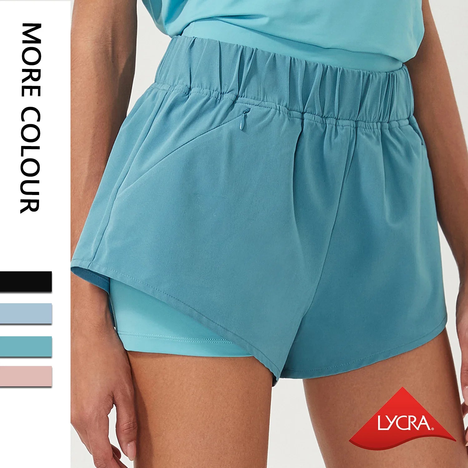 Custom Logo Two-in-one Casual Yoga Shorts Zipper Side Pocket Gym Fitness Sports Short Pants Outdoor Exercise Wear Hot Shorts