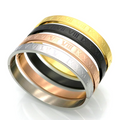 Wholesale Roman Numeral Series Glossy Roman Numeral Fashion Bangle Bracelet for Men Women 4 Colors Stainless Steel Bracelet