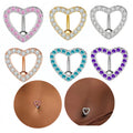 New Style Reversed Heart Crystal Rhinestone Studded Navel Nail Body Wedding Personalized Puncture Accessory Wholesale
