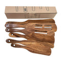 5 Pcs Acacia Wood Handmade Eco-Friendly High Heat Resistant Lightweight Spurtle Cooking Set Kitchen Tools