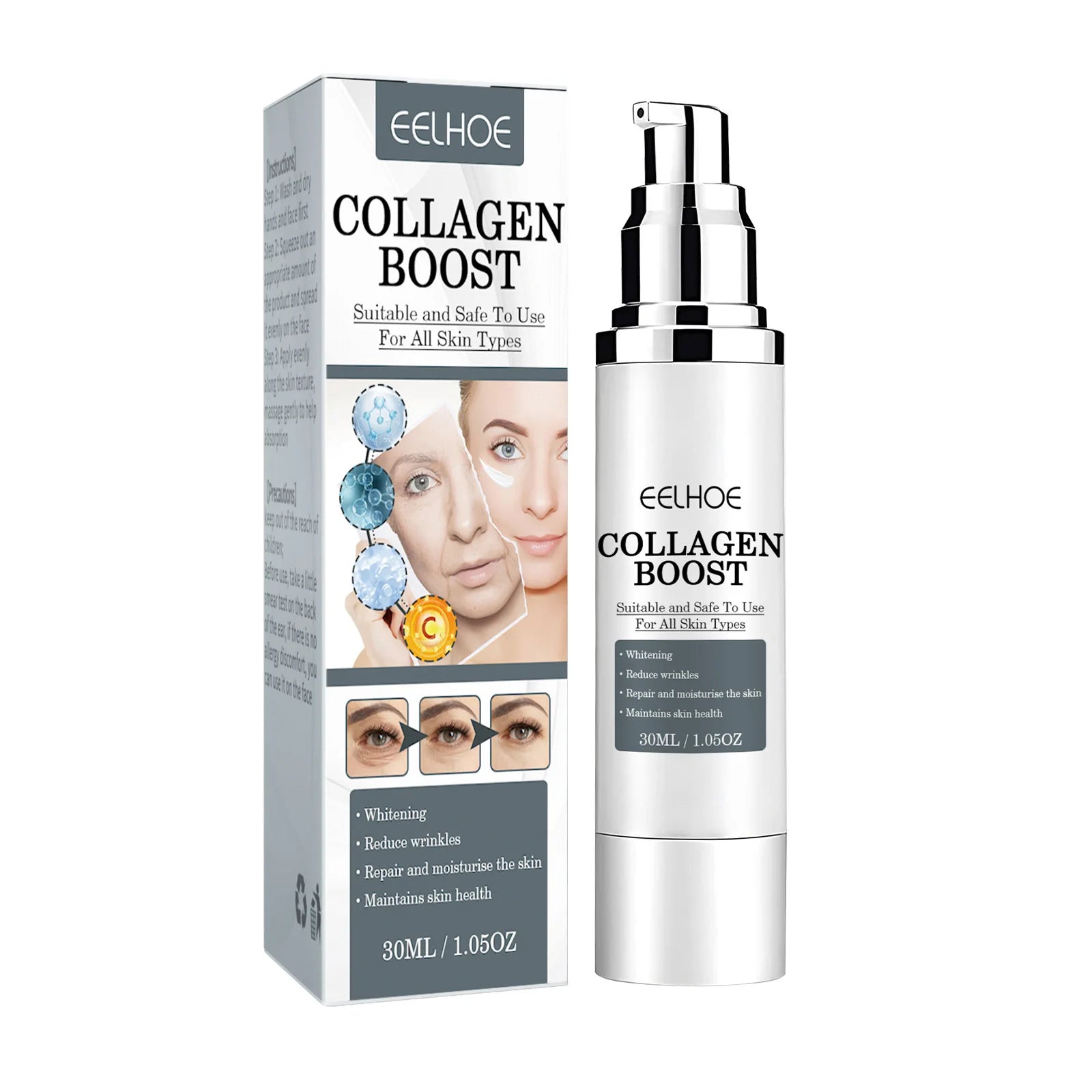 Nti-aging Marine Collagen Face Body Whitening Recombination Tightens Skin Lightens Fine Lines Moisturizes Anti-wrinkle Cream