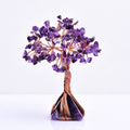 Natural Amethyst Gemstone Money Tree With Crystal Base Copper Wire Feng Shui Tree of Life Ornament