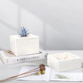 White Marble Stone Make up Jewelry Decorative Cosmetic Storage Organizer Box with Crystal Handle