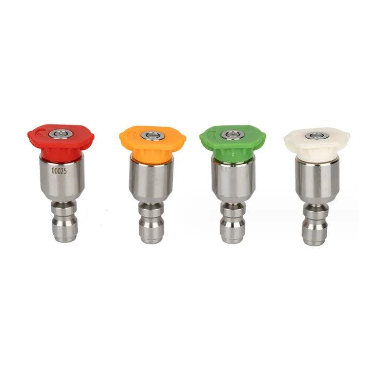 High Pressure Washer Nozzle Tips With 360 Degree Rotate Function Connector 1/4 Inch Quick Release 0 15 25 40 Degree Water Jet