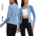 2024 Ladies Gym Jacket Heated Feature Thick Nylon Woven Long Sleeve Autumn Winter Stand Collar Solid Full Zipper New Design