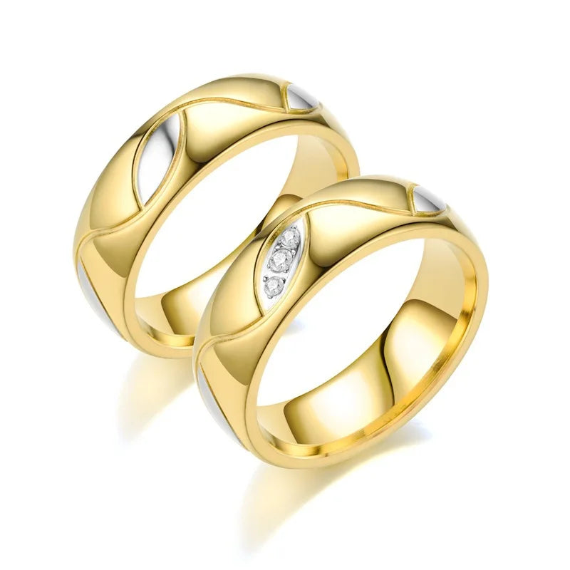 Surprise Price Stainless Steel 18k Gold Plated Wedding Engagement Ring  Wholesale