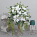SZ04 High Quality Table Flower White and Greenery Silk Flowers Wedding Decoration Table Centerpiece 60cm Artificial  Floral Ball