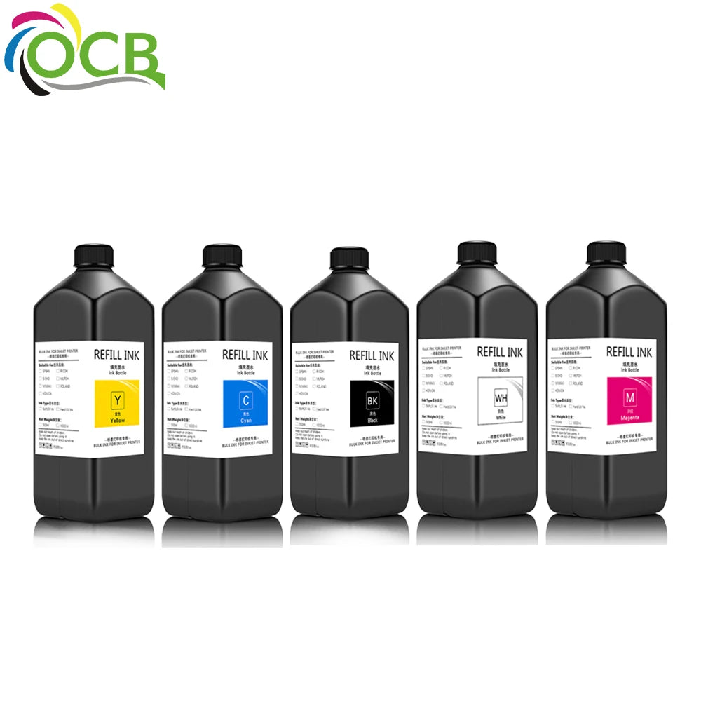 Ocbestjet 2026 1000ML High-end Soft and Hard UV DTF Ink for UV Digital Printing Flatbed Printer Machine MegaBDM