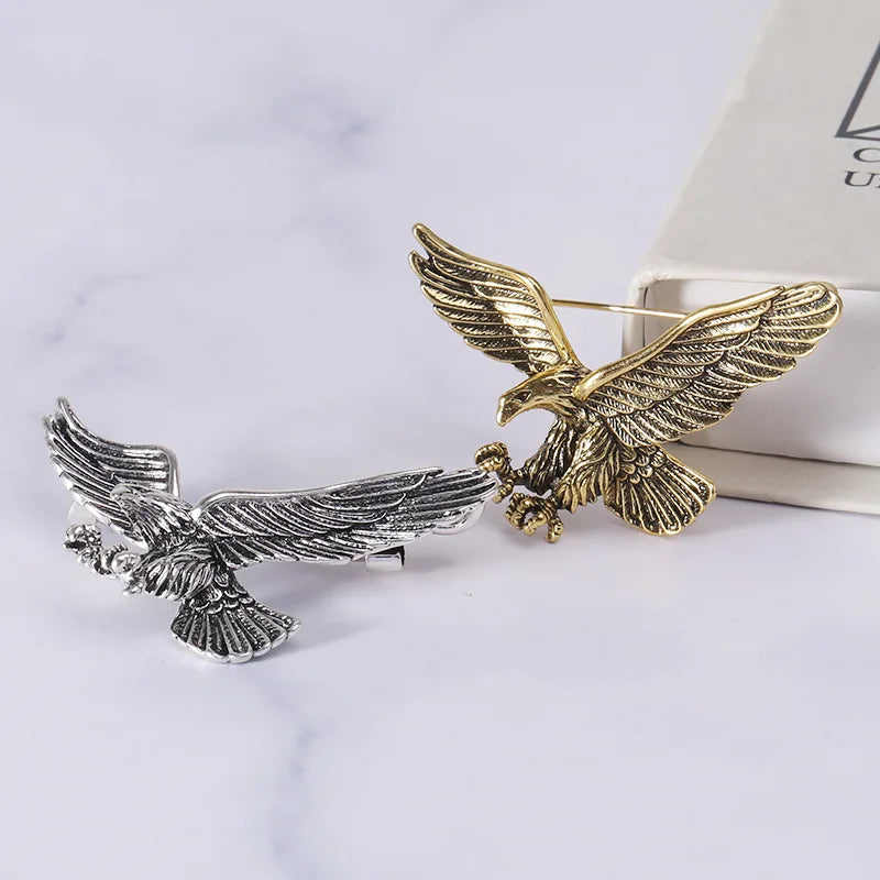 Fashion Men Accessories Retro Metal Brooch Eagle Brooch Pin for Party Clothes Decoration Wholesale