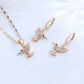 Wholesale Charms Modern Wedding Necklace Hoops Earrings 18K Gold Filled Jewelry Set