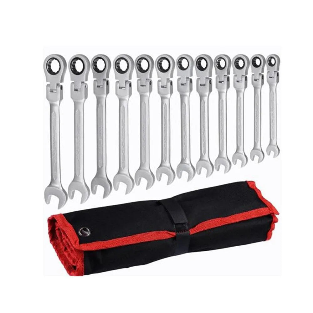 12 Pieces 8-19mm Ratcheting Combination Wrench Set/Kit
