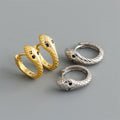 Fine Trendy 925 Sterling Silver 18k Gold Plated Zircon Snake Hoop Earrings for Women