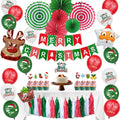 Wholesale Santa Elk Pull Flag Sticker Paper Fan Aluminum Film Christmas Balloon Set Supplies for Festive Decorations