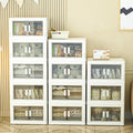 Folding Storage Box Double Door Plastic Stacking With Wheels Collapsible Storage Box Multifunction Plastic Organizer