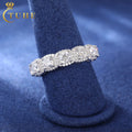 Luxury Wedding Jewelry Gift White Gold 925 Sterling Silver Cushion Cut VVS Moissanite Diamond Engagement Band Ring
