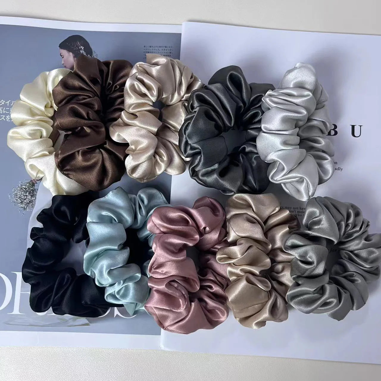 22 Momme Pure Silk Scrunchies 3cm Natural Organic Mulberry Silk Hair Scrunchies