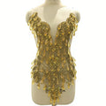 WDP-535 New Design Rhinestone Applique With Crystal Lcicle Drop Beaded Bodice for Party Dresses MegaBDM