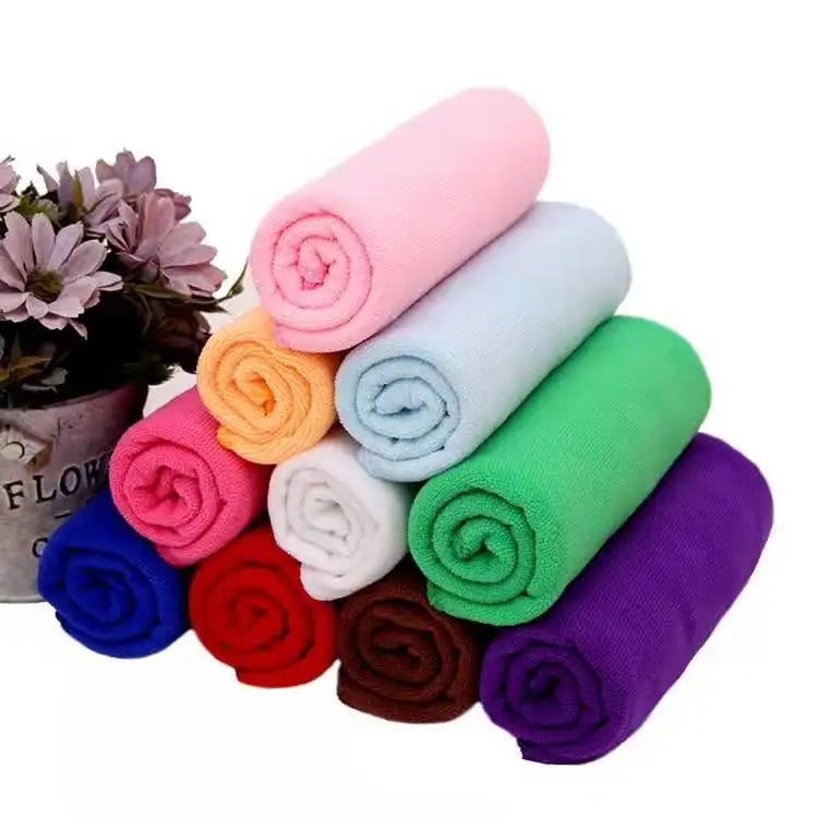 China Microfiber Warp Knitting Quick Drying Solid Pattern Glass Towel Plain Style Care Wash Cleaning Microfiber Bath Washcloth