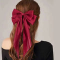 Fashion Two-layers Bowknot Streamer Hairpin Woman Girl Ribbon Barrette Bow Back Head Spring Clip Headwear Hair Accessories