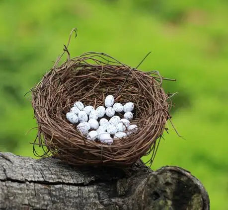Resin Hand-painted Animal Gnomes Moss Terrarium Fairy Garden Miniature Nest Sculpture (Price Is Without Egg)