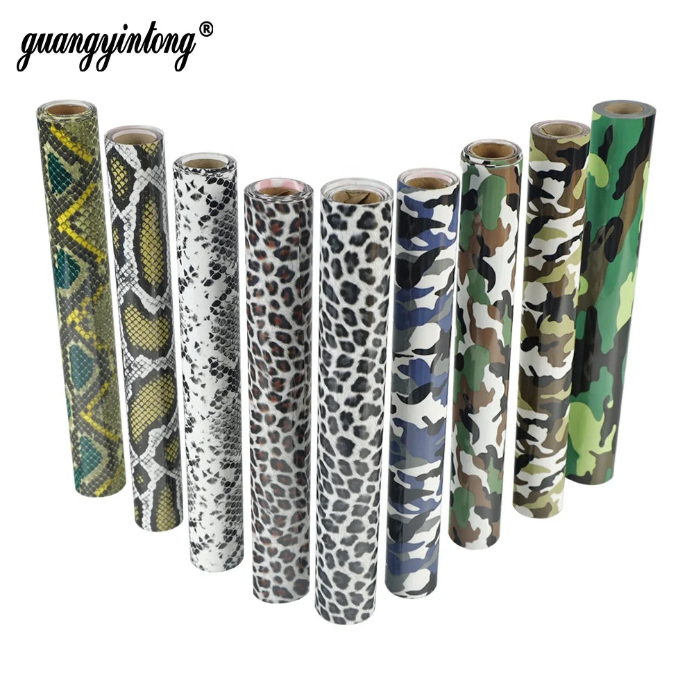 Guangyintong High-Temperature Heat Transfer Film PU Washable Easy Weeding Cut Vinyl HTV Textiles Gravure Printed Clothing