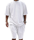 Wholesale Short Sleeve Tshirts Drop Shoulder Drawstring Waist Shorts Sets Training Tracksuit Sport Sets