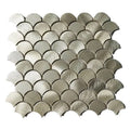 Fish Scale Aluminium Mosaic Tiles Metal Fan Shape Bathroom Wall Tile Background Club bar Decor Tile Corner Trim Aluminium
