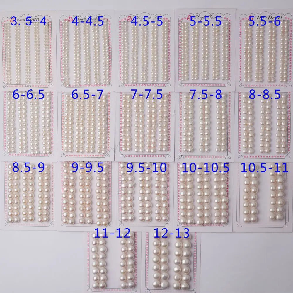3-9mm 4A Half Drilled Loose Flat Back Button Natural Freshwater Pearl Beads Pearls Wholesale