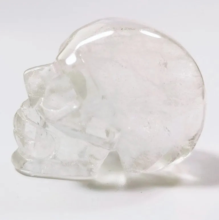 Huiying Natural Jade Stone Skulls Carved 2 Inch Mini clear Quartz Crystal Skulls Ornament Crafts
