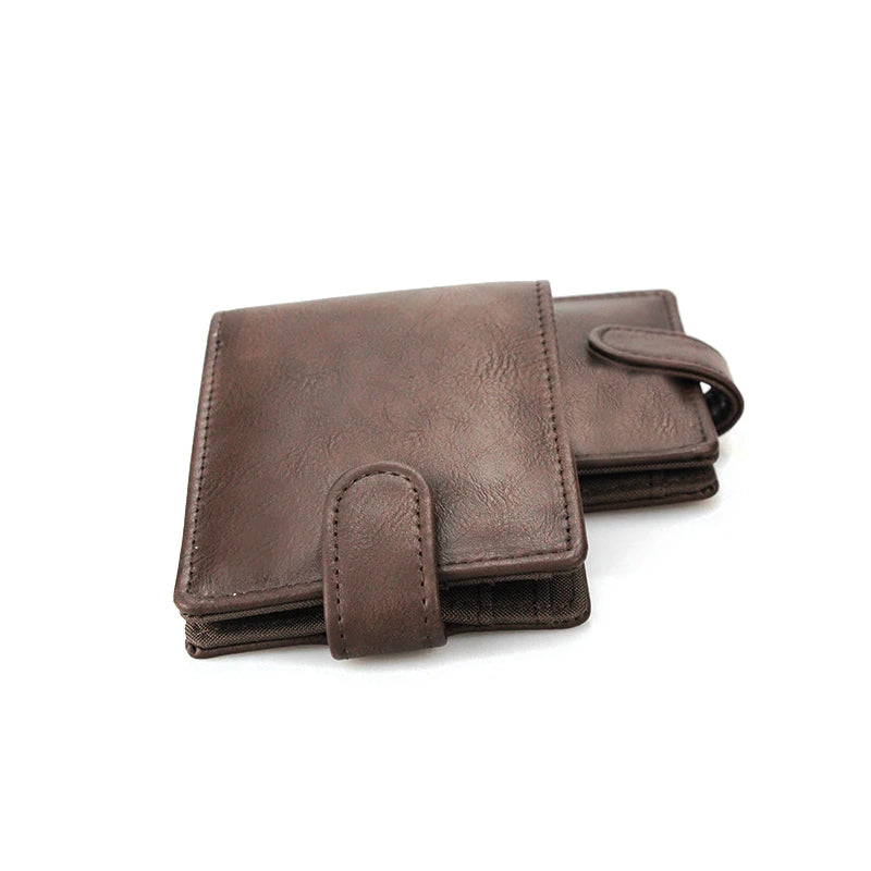 Wholesale Custom Men's Vintage Short PU Leather Slim Waterproof Card Wallet with Custom Color Options BSCI Certified Factory