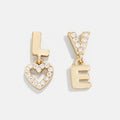 LOZRUNVE 925 Sterling Silver Pave Letter Love Dangle Cute Romantic Pendant Stud Earring