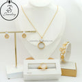 Big Stone White Luxury Women Jewelry 5 Gram Bracelet Children Stainless Steel Gold Plated Jewelry Girl Gift Sets