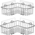 Modern Durable Stainless Steel Chrome Finish Bathroom Corner Shower Caddy Adhesive Wall Mounted Organizer Rack for Home