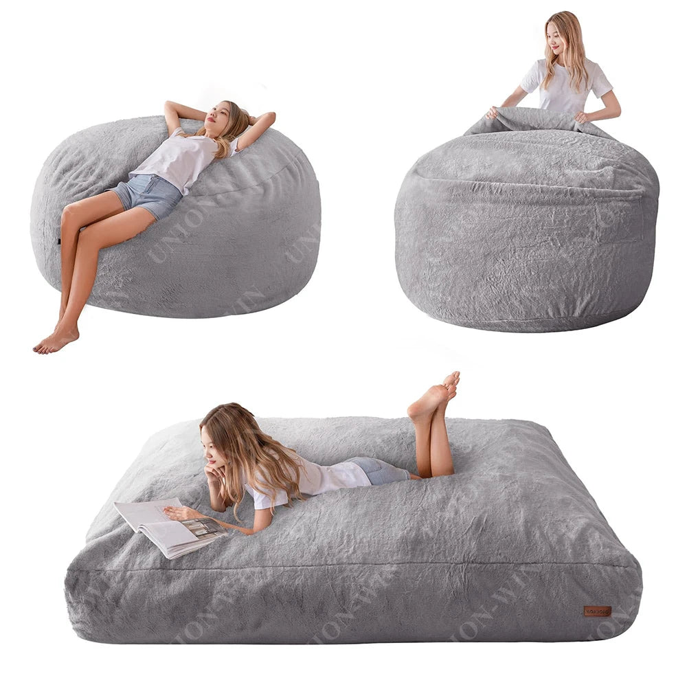 Union Win Manufacturer Foam Living Room Frameless Latest Single Sofa Design Compression Set Bean Bag Compressed Sofa Lazy