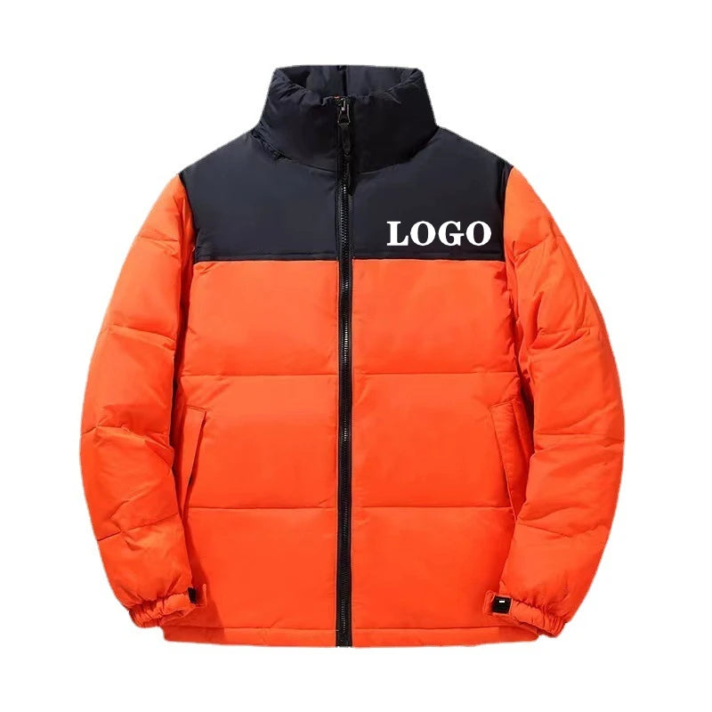 OEM Wholesale Custom Fashion Duck Down Jacket Goose Plus Size Warm Winter Bubble Puffer Coat Face Jacket Men's  Down Coat