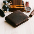 Personalized Slim Bifold Credit Card Holder RFID Blocking Genuine Leather Wallets for Men