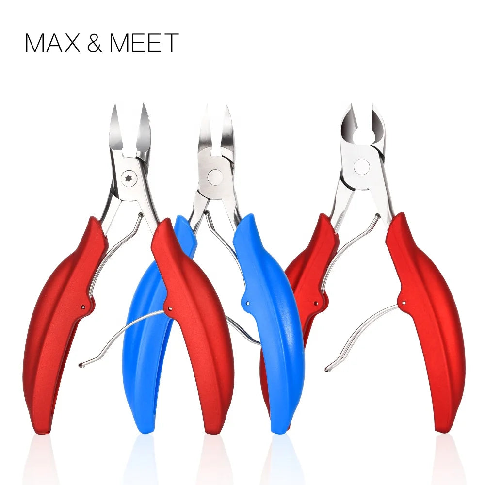 2022 New Double Spring Finger Toe Thick Nail Pliers Stainless Steel ToeNail Cutter Clipper With Soft Handle