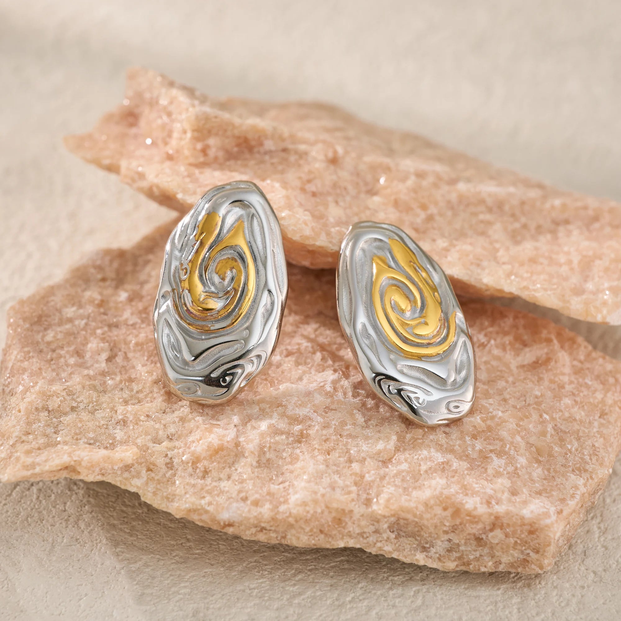 HOT SELLING SWIRL EGG ARTIST MIX COLOR EARRINGS 2025 Dazan NEW Winter INS 18k Gold Plated Hypoallergenic Stainless Steel Jewelry