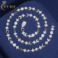 New Arrival 925 Sterling Silver 8mm Iced Out White Gold Pass Diamond Tester Moissanite Rapper Jewelry Sun Moon Star Link Chain