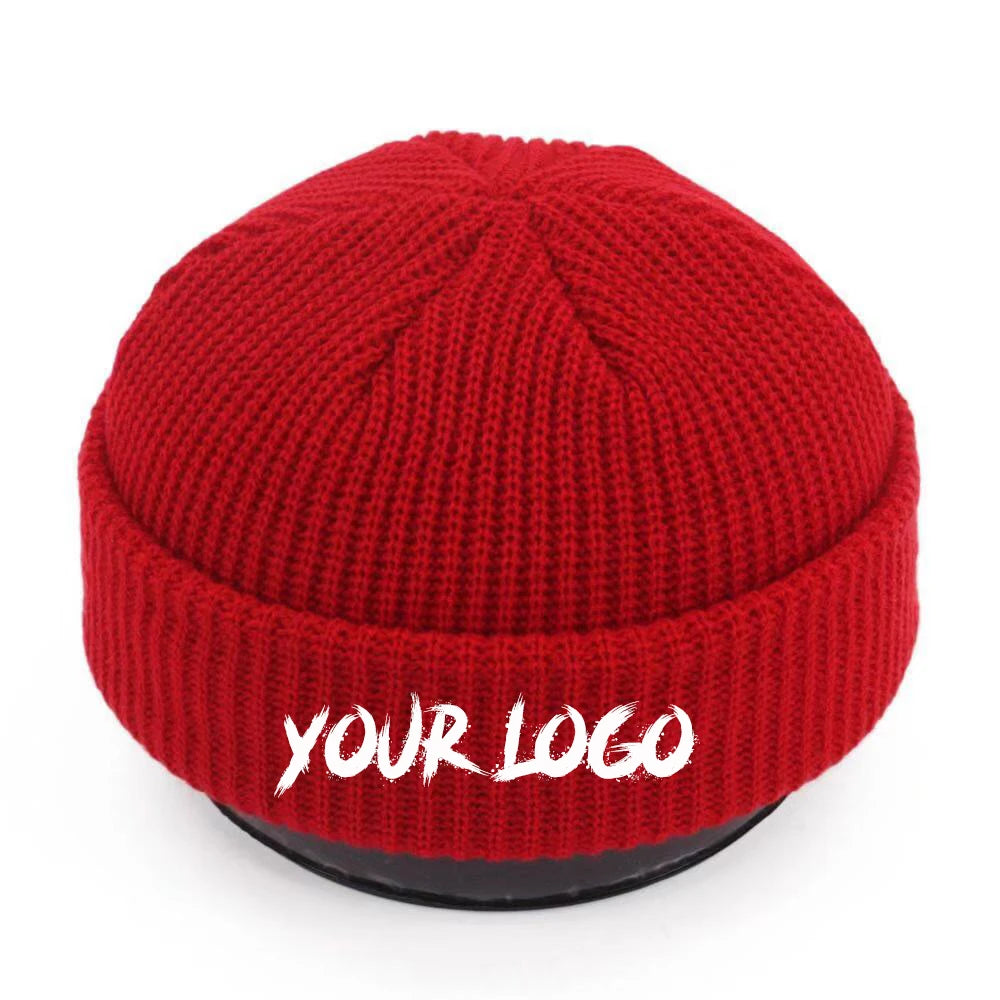 Wholesale Knitted Hats Embroidered Logo Warm Custom Beanie Embroidery Winter Hat
