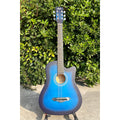 Aiersi Brand Blue Colour 38 Inch Acoustic Guitar Good Quality Cheap Price Folk String Instrument for Adult Child Custom Logo