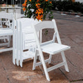 White Resin Folding Chair for Indoor Outdoor Events Weddings Hotels & Garden Parties-Stackable Stylish for Dining Bedroom Entry