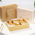 2022 Luxury Foldable Pink Gold Stand Embossed Logo Printed Luxury Paper Packaging for Mooncake Gift Box Made Recycled Materials