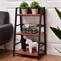 Room Multi Level 3 Tier Standing Type Durable Plant Pot Trapezoidal Shelf Metal Storage Rack Ladder Wooden Metal Display Shelf