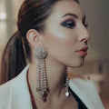 Wholesale Fashion Accessories Statement Bride Geometric Tassel Water Drop Shaped Diamond Women Luxury