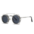 New Steampunk Metal Frames Round Classic Retro Vintage Sunglasses Men Custom logo Wholesale Hexagons Fashion Sunglasses 2022