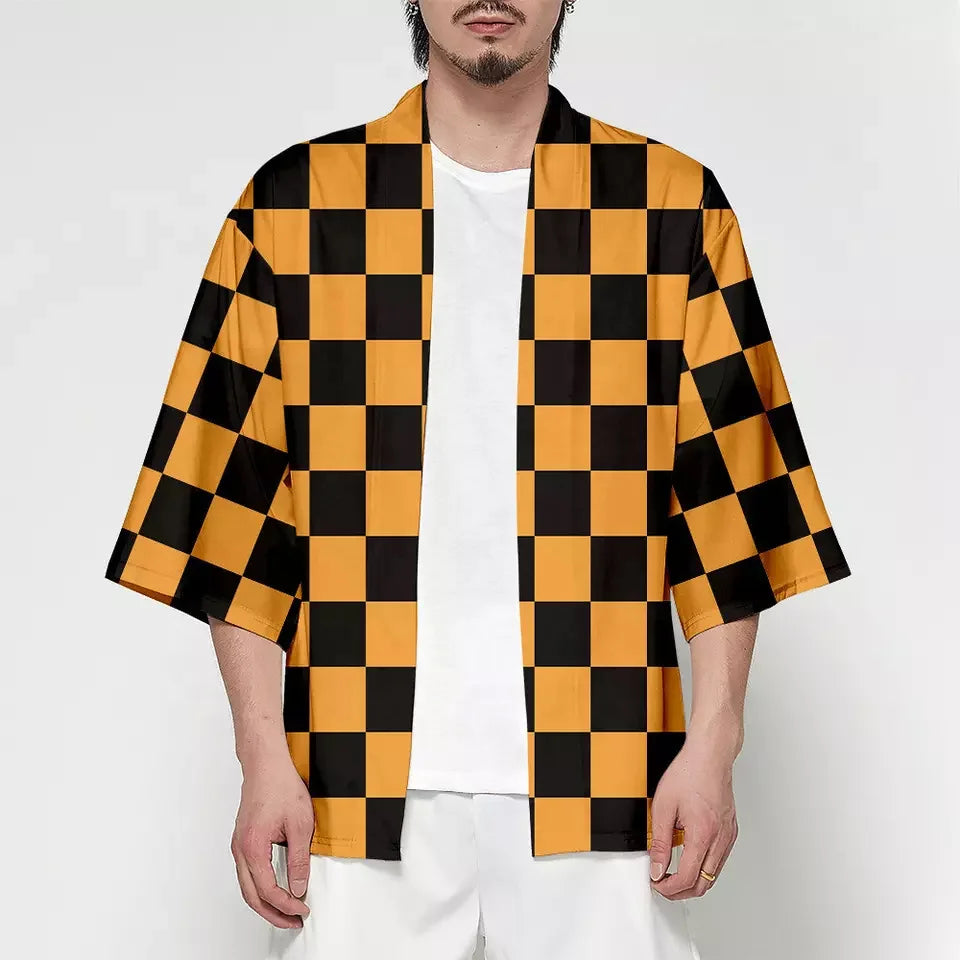Fashion Oversized Digital Printing Boys Kimono Shirts Custom Polyester Cartoon Characters Men Japanese Kimono Shirts